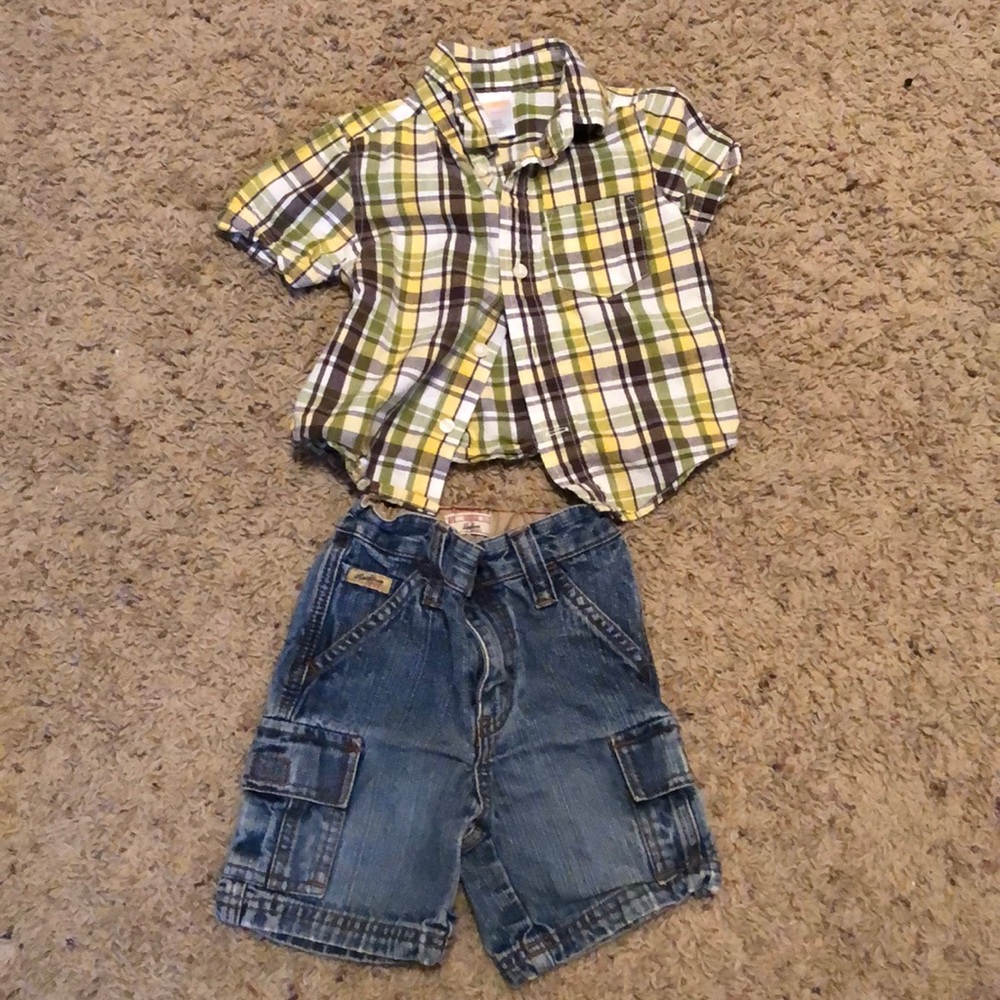 Button down shirt and shorts bundle